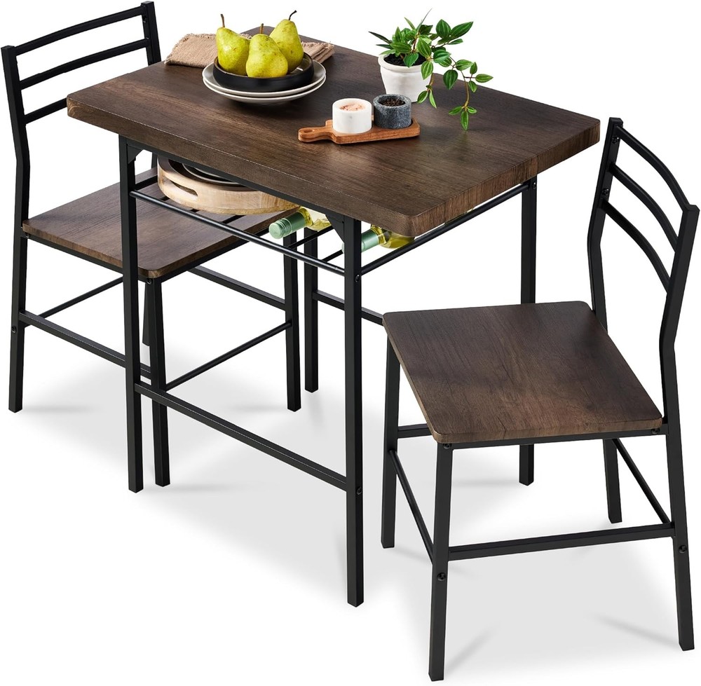 3-Piece Modern Dining Set Space Saving Dinette Kitchen Dining Room Small Space