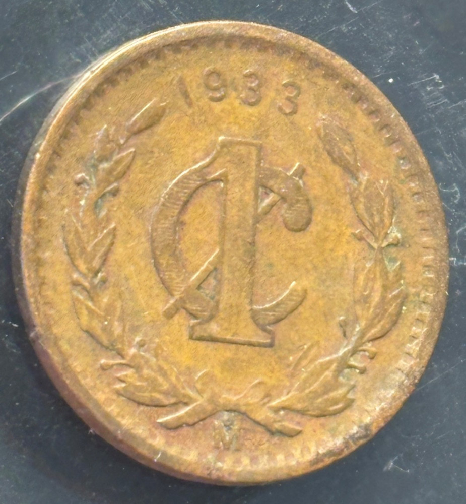 Mexico Un Centavo 1 Cent 1933 Mo