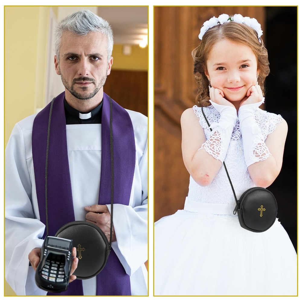 Leather Communion Burse for Pyx, Catholic Pyx Case with Strap for Communion H...