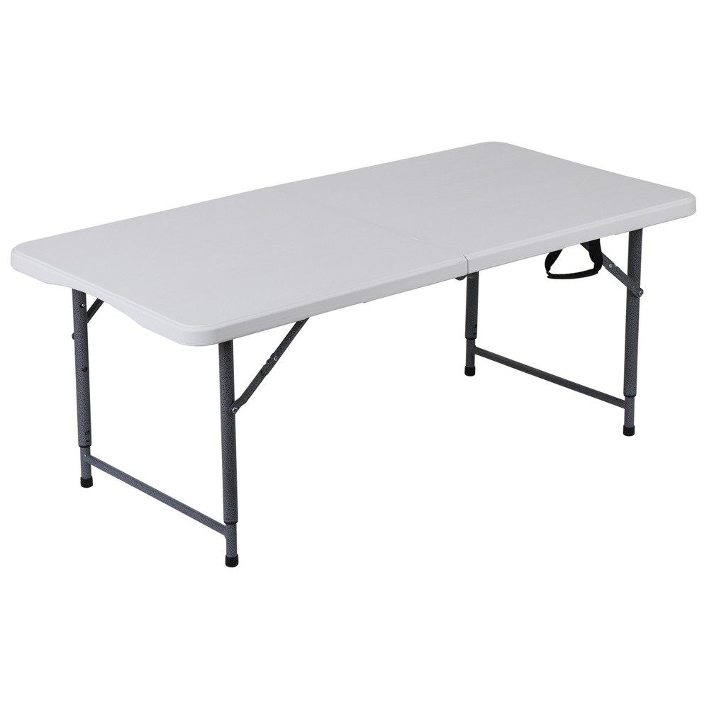 Folding Utility Table 4ft Fold-in-Half Plastic Picnic Party Dining Camping Table