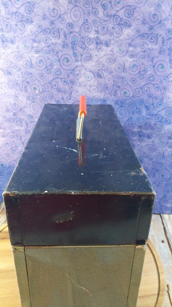 Old Metal Locking Box LOCK BOX SAFE PAPER FILE STORAGE