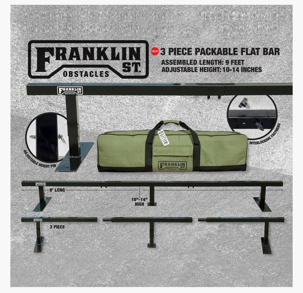 FRANKLIN ST. OBSTACLES PACKABLE FLAT BAR RAIL 9′ BLACK
