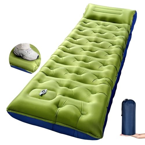 Camping Sleeping Pad,Extra Wide 6 inch Thick Inflatable Sleeping Pads Green
