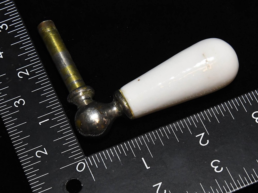 VINTAGE WHITE PORCELAIN FAUCET HANDLE