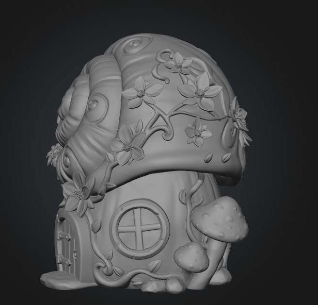 Enchanted Snail Shell Cottage STL File 3D Printable