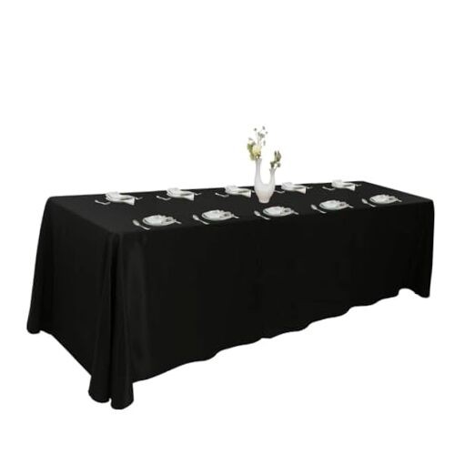 Extra Large Table Cloths. 8+ft Rectangle Tables 156" x 90" (Rectangular) Black