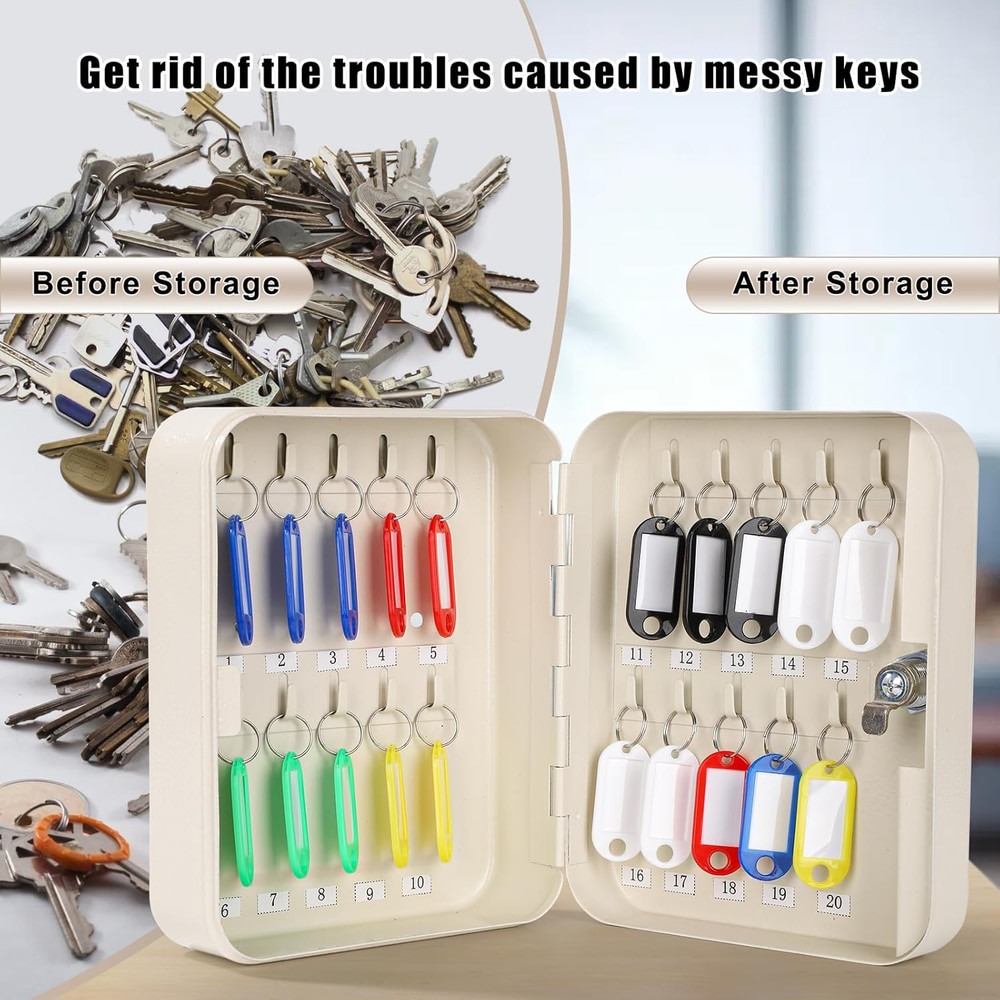 KYODOLED Key Cabinet Wall Mount, Locking Key Organizer, Key Storage Lock Box wit