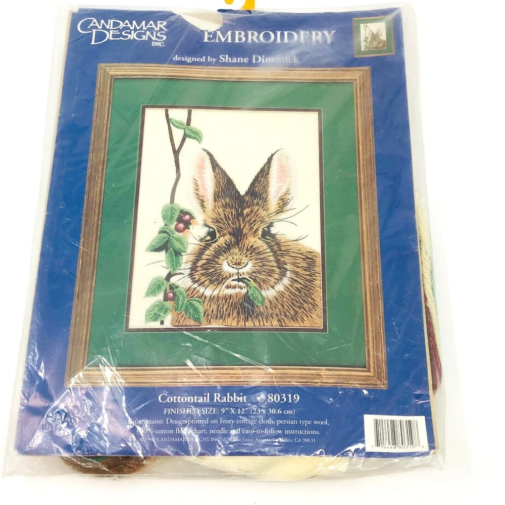 Candamar Designs Cottontail Rabbit 80319 Embroidery Kit - NEW Sealed