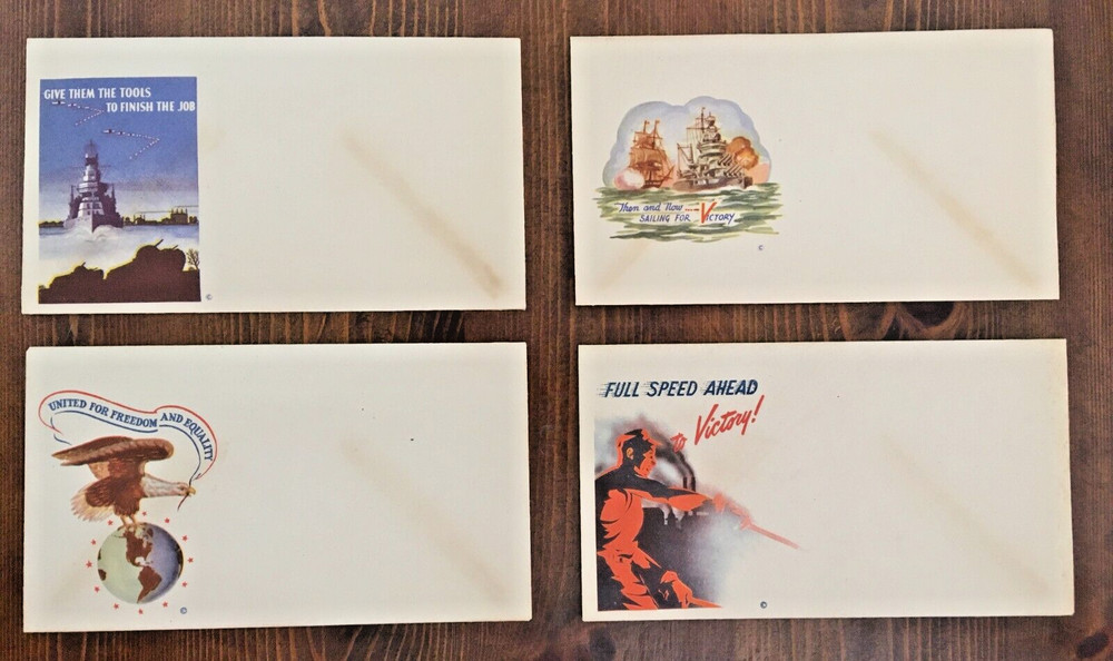 4 WW2 Postal Patriotic Covers