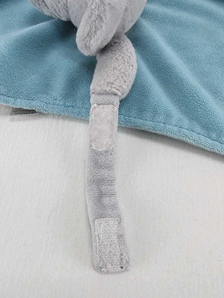 Carter's Gray Elephant Rattle Blue Security Blanket Pacifier Holder Knot 2015