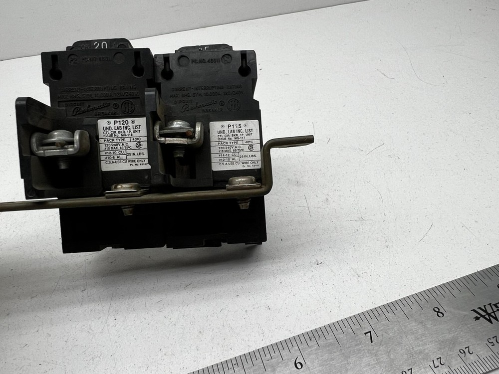 Bulldog Pushmatic Panel Long Copper Bus Bar with 15A and 20A Breakers