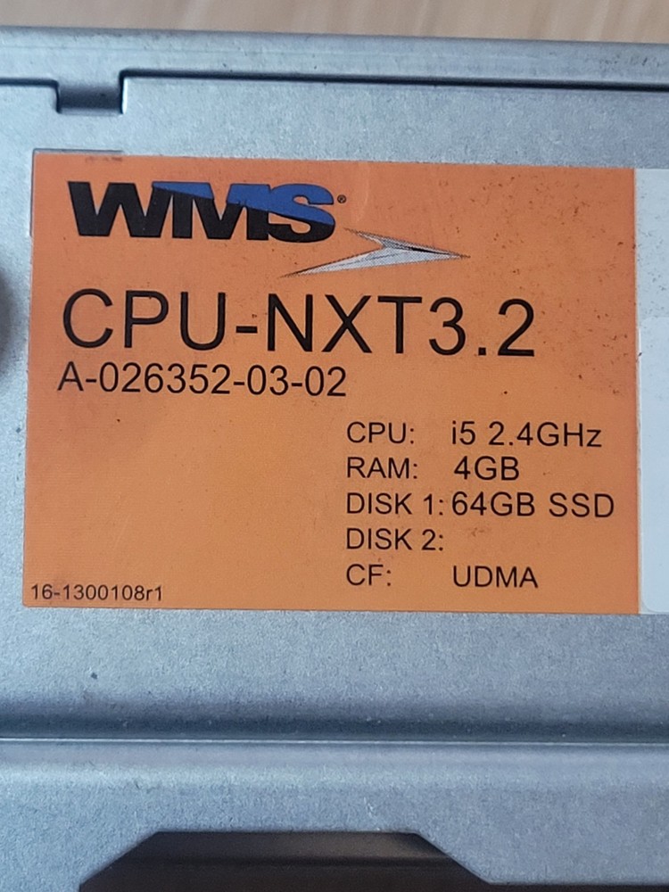 WMS BB2 & BB3 CPU-Nxt 3.2, I5 2.4GHz