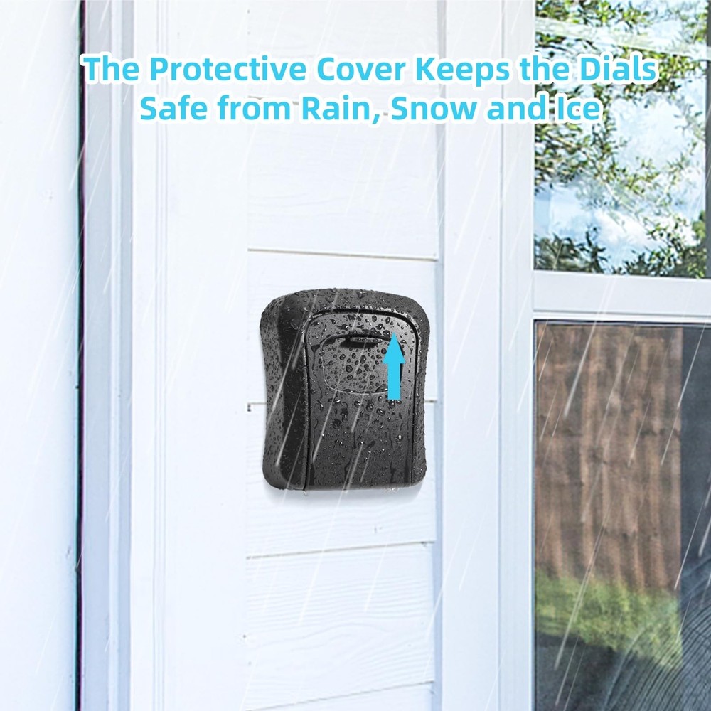 Key Lock Box for Outside 2 Pack Wall Mount Code Safe Storage Waterproof
