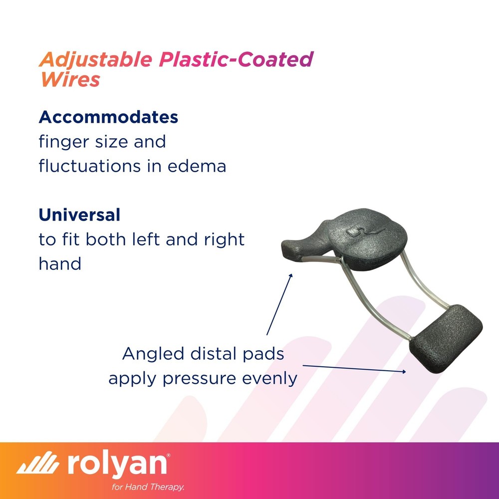 Rolyan Sof-Stretch Extension Splint, X-Small, Black, Finger Brace & Knuckle I...
