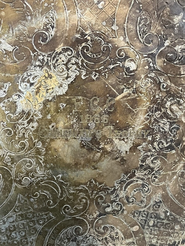 Vintage Silver Plated Round Footed Serving Tray