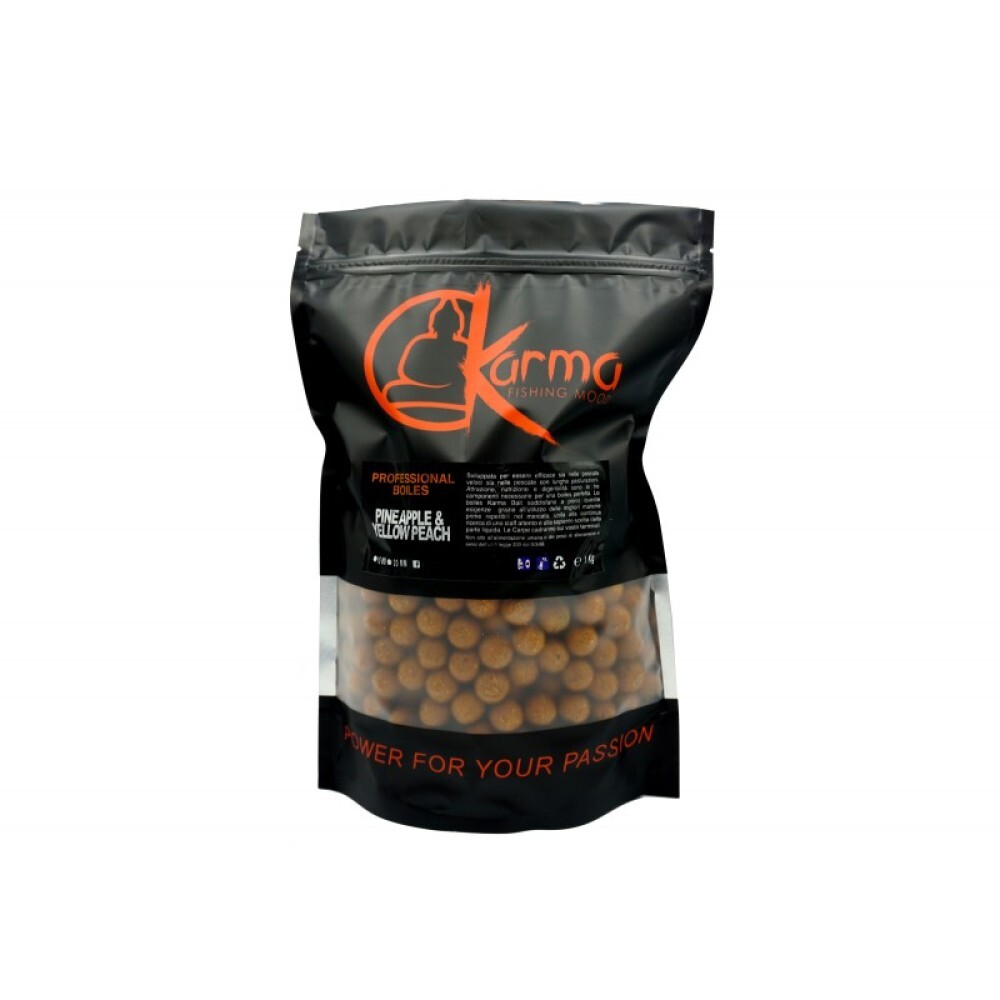 Yellow Peach & Pineapple 20mm Karma Soluble Boilies