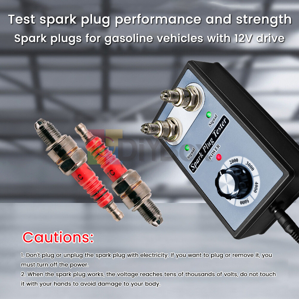 Car Ignition Spark Plug Tester Dual Hole Ignition Coil Tester Analyzer AC100-240