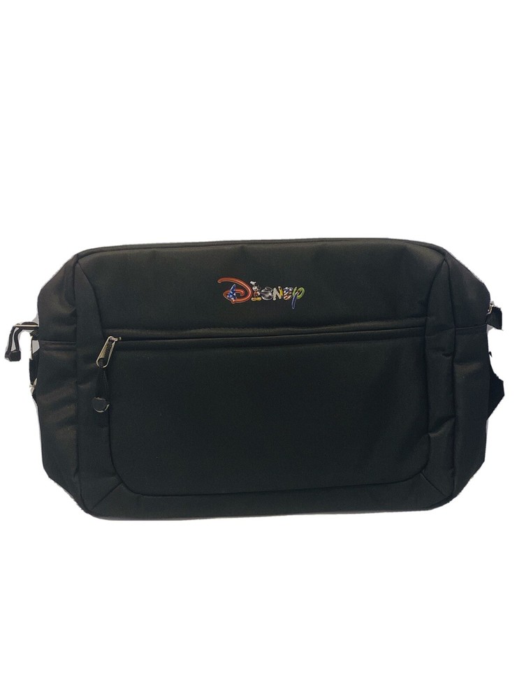 Disney Black Carry Case Shoulder Strap Polyester Zip Closures Padded Work Travel