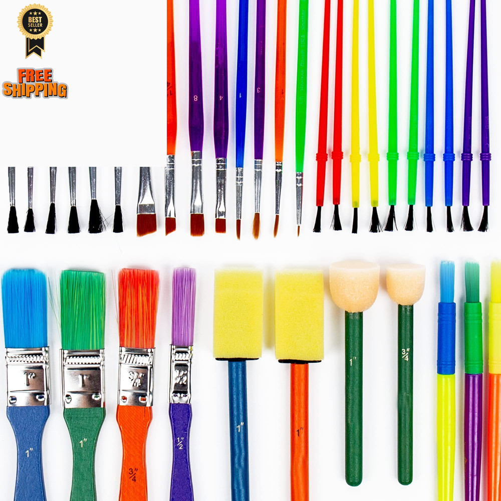 Horizon Group USA Paint Brushes -35 All Purpose 35 Pack, Multicolor