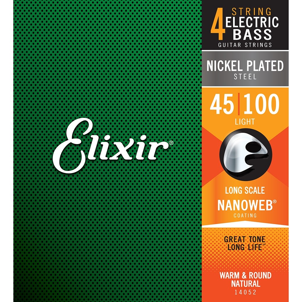 Elixir 14052 NANOWEB, Light, Long Scale, Bass Strings (45-100)