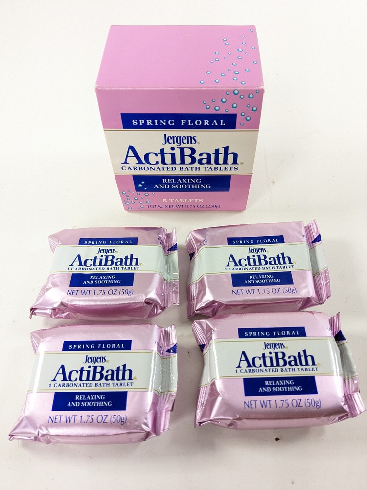 Vintage Jergens Actibath Carbonated Bath Tablets Spring Floral 4 Tablets