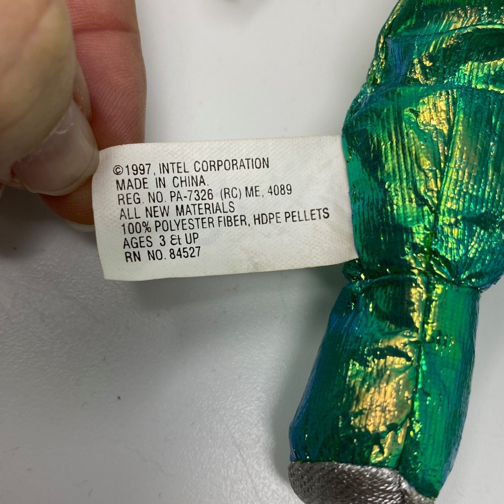 Intel Inside Pentium II Spaceman Plush Green Metallic Shelf Sitter Dangler