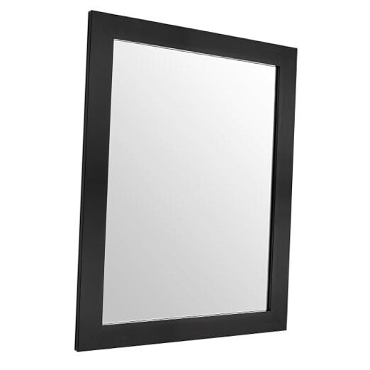 Wall Mirror Rectangle Decorative Mirror 12" x 16" for 16"L x 12"W Black