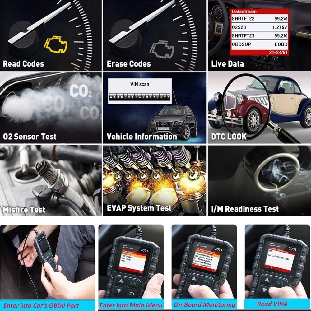 X431 CR3001 Car Full OBD2 Diagnostic Tools Automotive Code Reader Scanner US*!