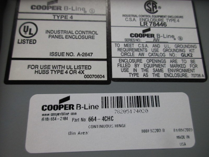 COOPER 664-4CHC ENCLOSURE NSNP