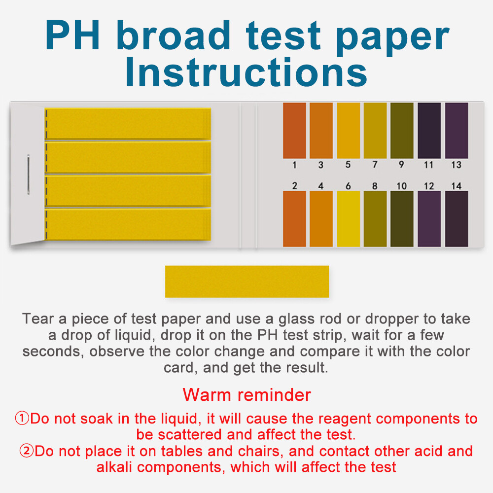 pH Test Paper 80 Strips Full Range 1-14 Litmus Strips Acid Alkaline Indicator