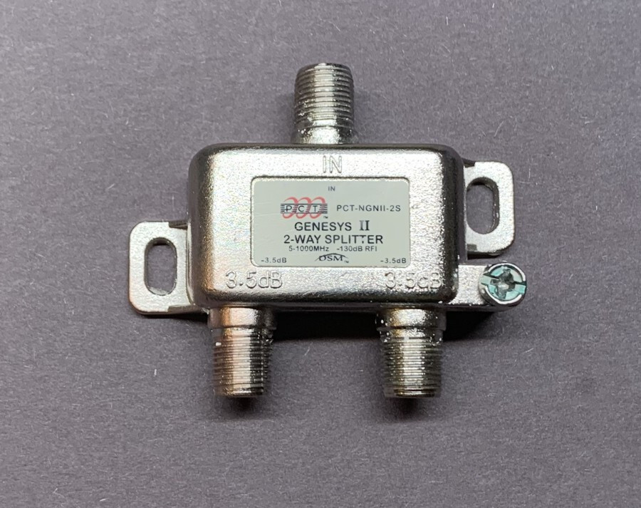 PCT Genesys 2-way Splitter  Coax Cable  - PCT-NGNI-2S *