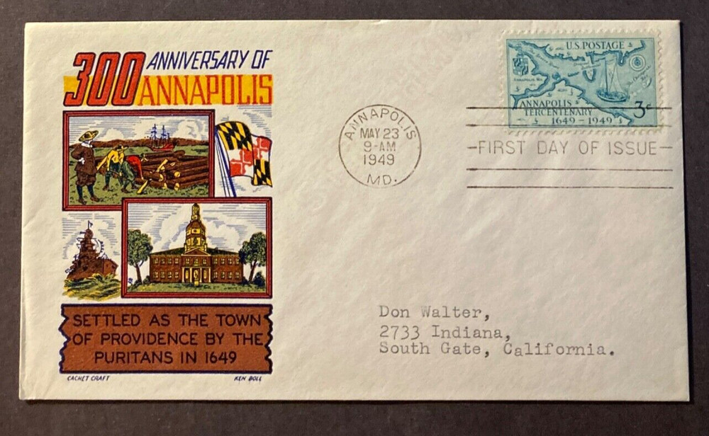 #984 Annapolis Anniversary FDC on CachetCraft/Ken Boll cachet