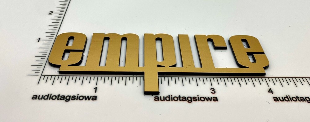Empire Turntable Logo Badge Custom Incised Acrylic