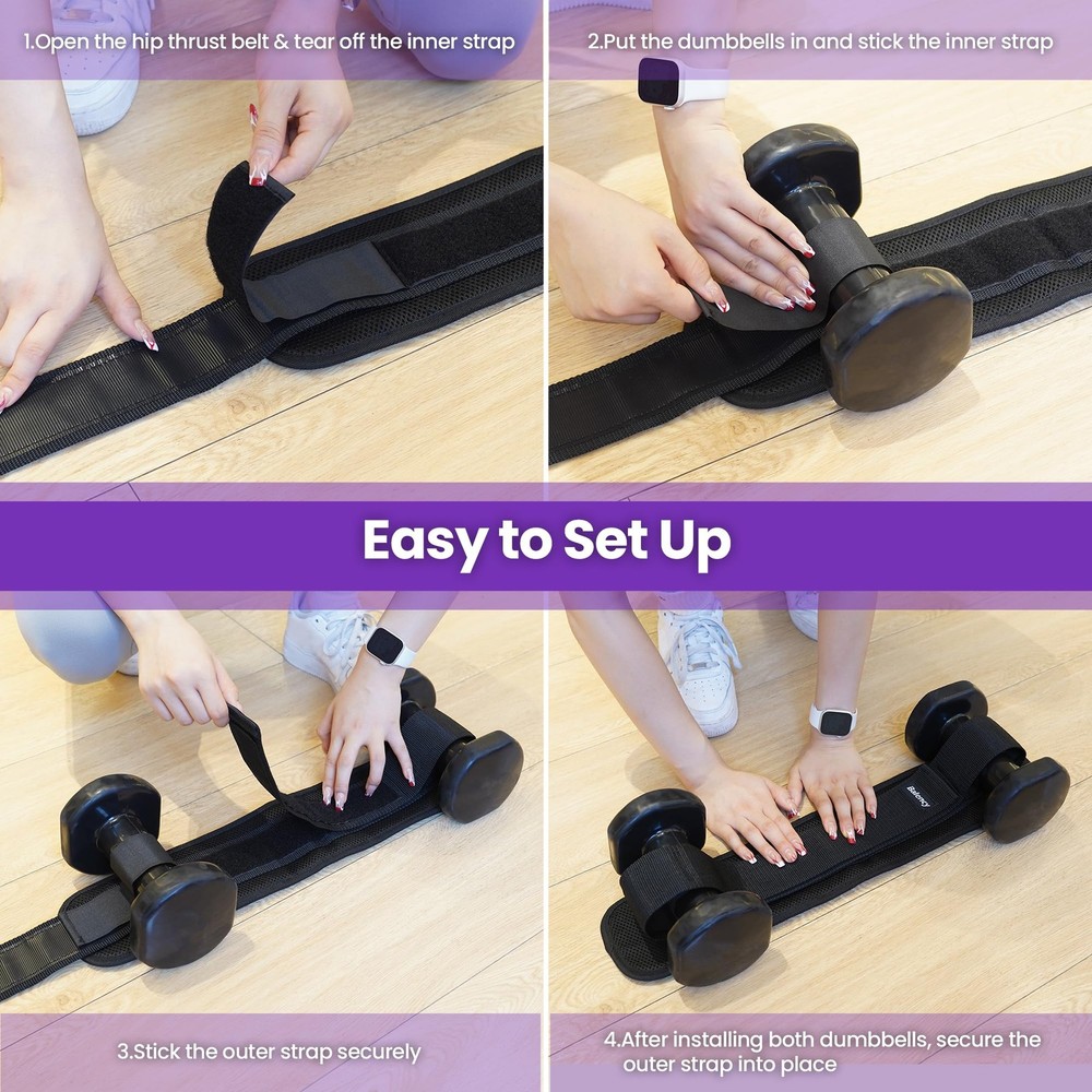Hip Thrust Belt, Hip Thrust Belt for Dumbbells Heavy, Booty Belt for Hip Thru...