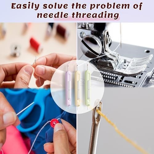 2-in-1 Needle Threader Seam Ripper Tool 3 Pack Auto Threading Sewing Kit