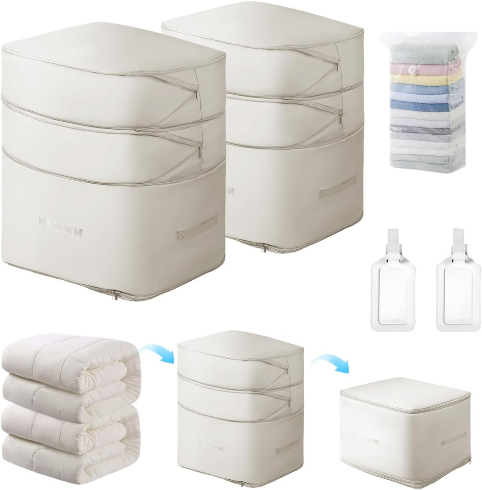 Comforter Storage Bag-Ultra Space Saving Large Self Compression Organizer for Co