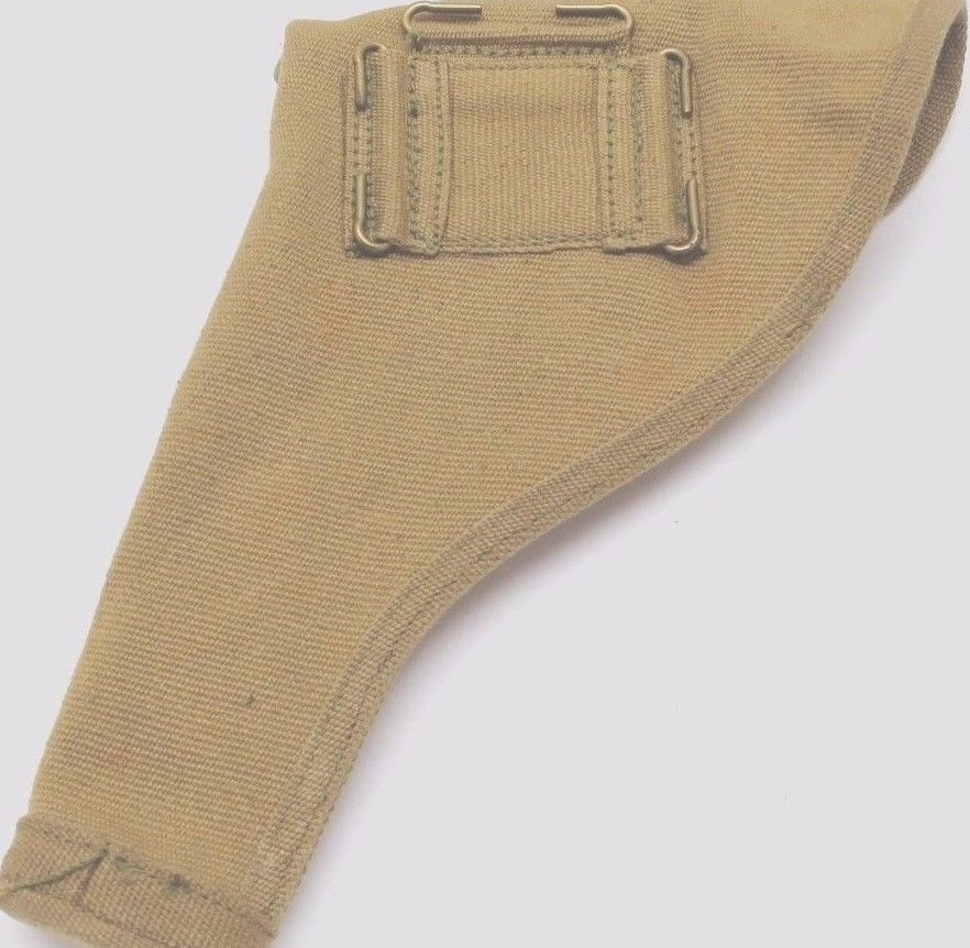 1943 British 455 Webley holster tan canvas fits US 45 clear markings each E9336
