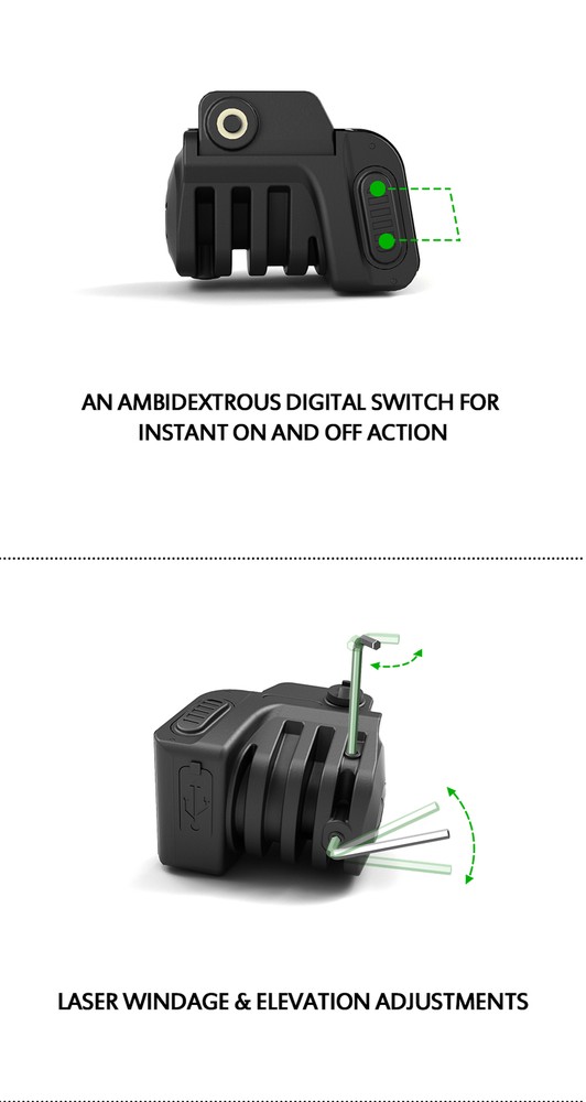 Green Rechargeable Laser Sight for Beretta APX