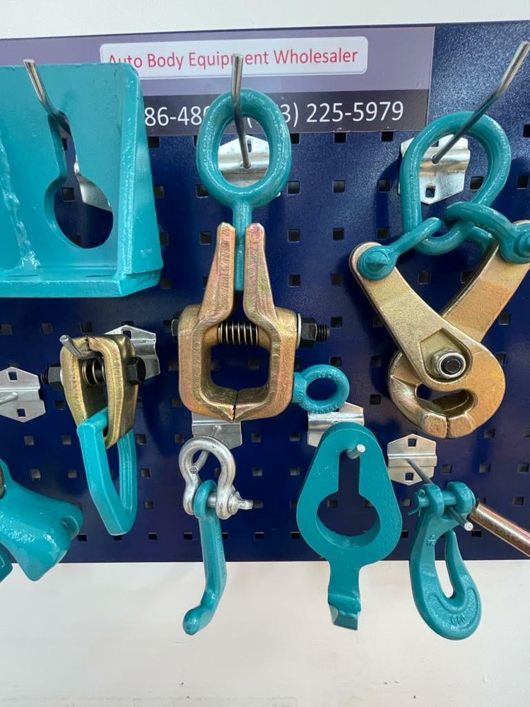 SET#70 - 16 PIECE HEAVY DUTY AUTO BODY FRAME MACHINE CLAMPS SET & PULLING TOOLS