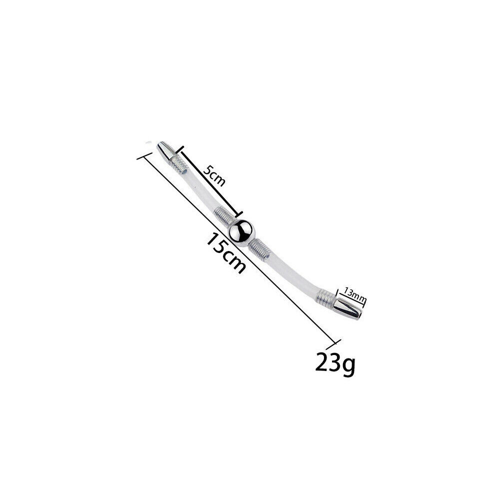 Male Penis Plug Sounding Penis Dilator Silicone Urethra Both End Plug #