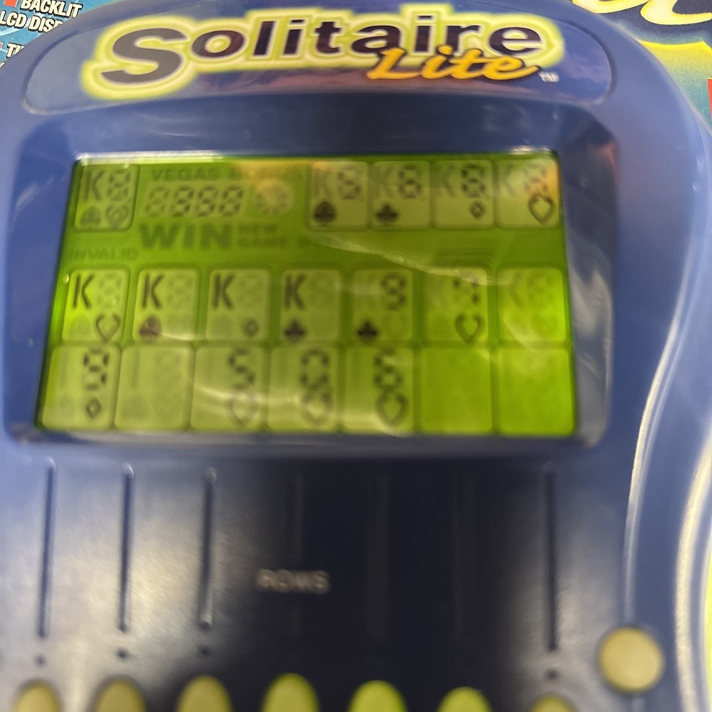 Radica Solitaire Lite 1997 Handheld Travel Electronic Backlight Tested Works