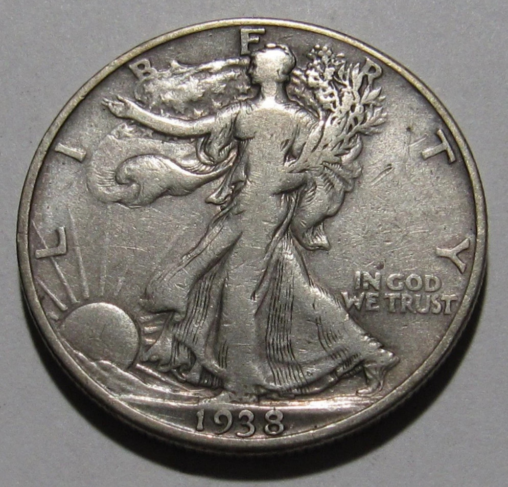 1938 D Liberty Silver Half Dollar