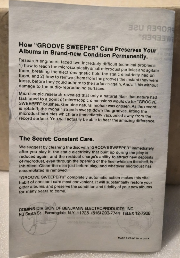 Robins Benjamin Groove Sweeper
