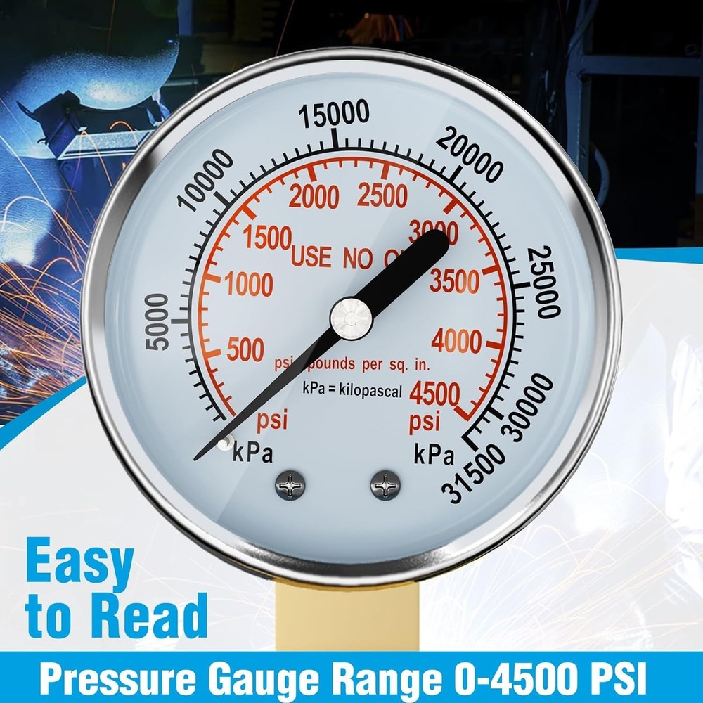 Wide Compatibility Dual Flow Meter Argon Regulator with Flow Indicator & Hoses