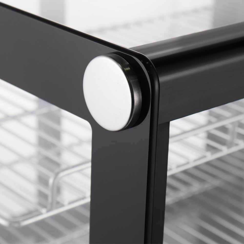 28” Refrigerated Countertop Display Case, Straight Glass, Black
