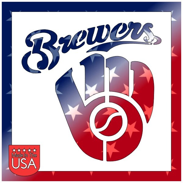 6"x6" Clear Plastic Stencil - Baseball - Milwaukee Brewers (MCA77)*****