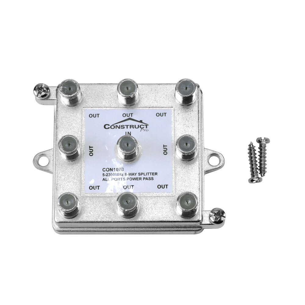 Construct Pro Vertical 8-Way 5-2300MHz Coax Splitter