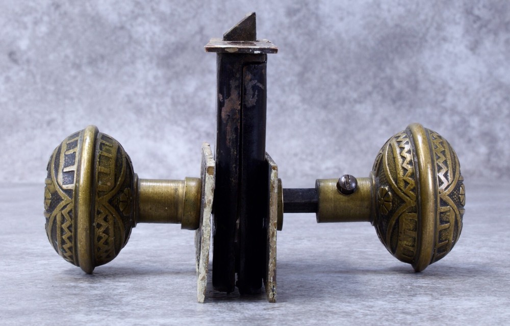 Antique Ornate Brass Door Knobs