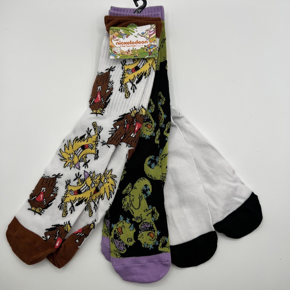 Nickelodeon Crew Socks 3 Pair One Size Fits Most