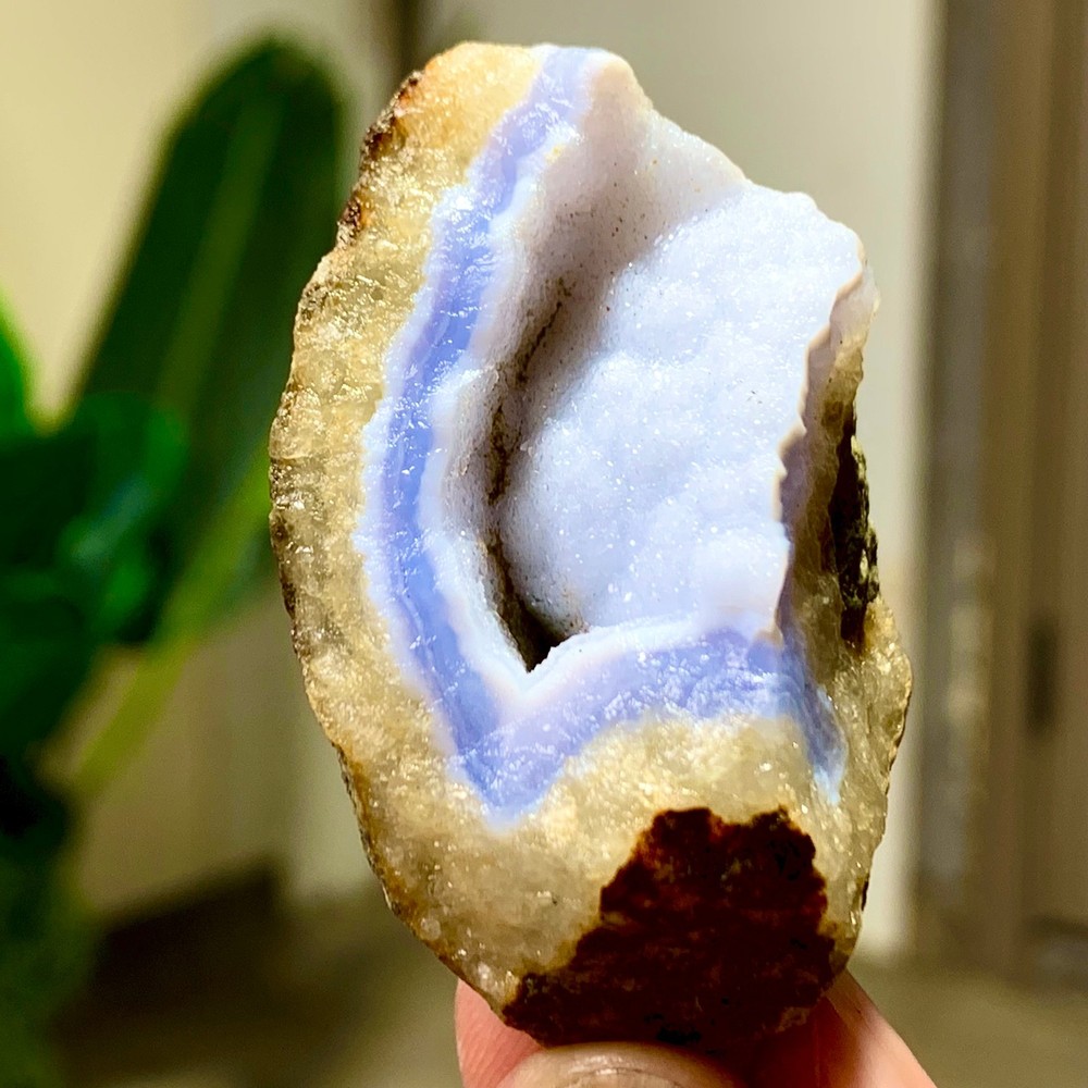 55GNatural Blue striped agate Crystal Chunks piece form Mineral Specimens